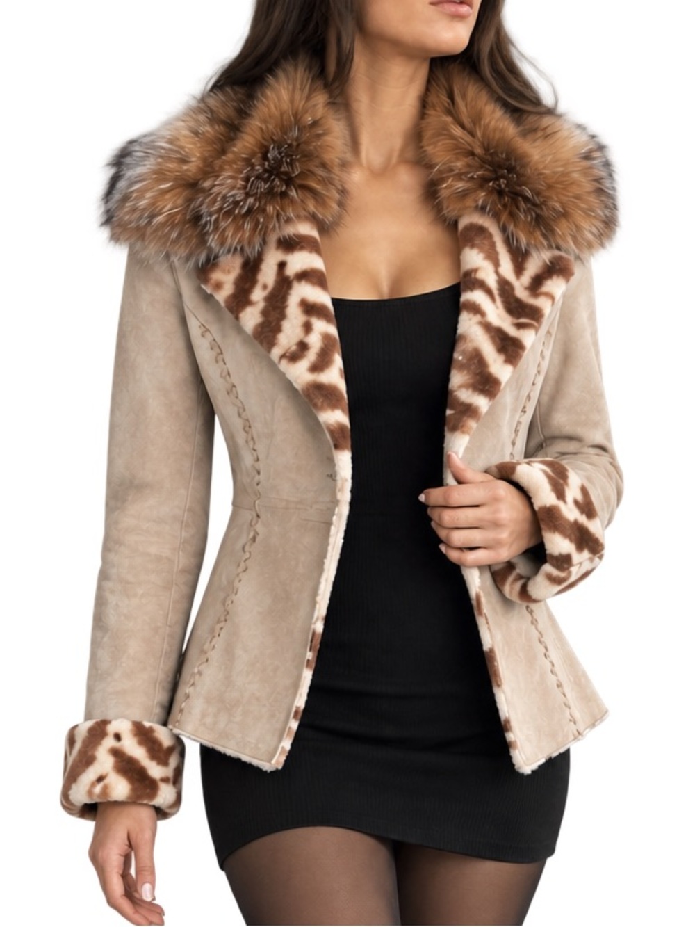 Ermanno Scervino Genuine Shearling & Fox Fur Jacket – Made in Italy